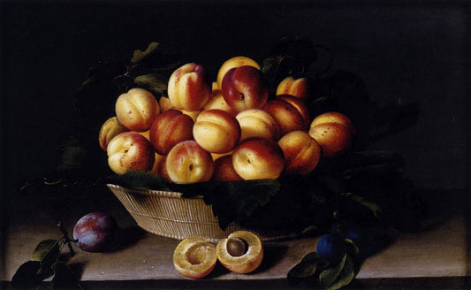 Basket of Apricots, vintage artwork by Louise Moillon, 12x8" (A4) Poster