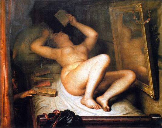 The Novel Reader, vintage artwork by Antoine Wiertz, A3 (16x12") Poster Print
