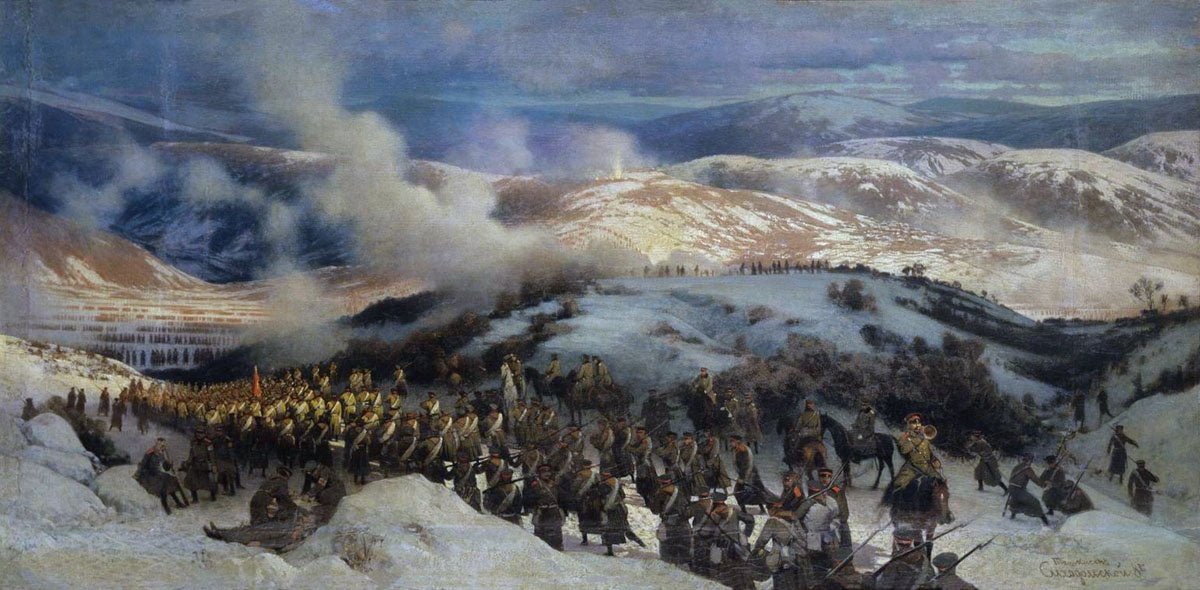Battle near Tashkisen, vintage artwork by Petr Sukhodolsky, 12x8" (A4) Poster