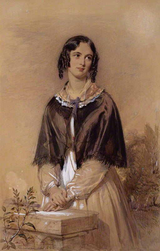 Charlotte Mary Yonge, vintage artwork by George Richmond, A3 (16x12") Poster Print