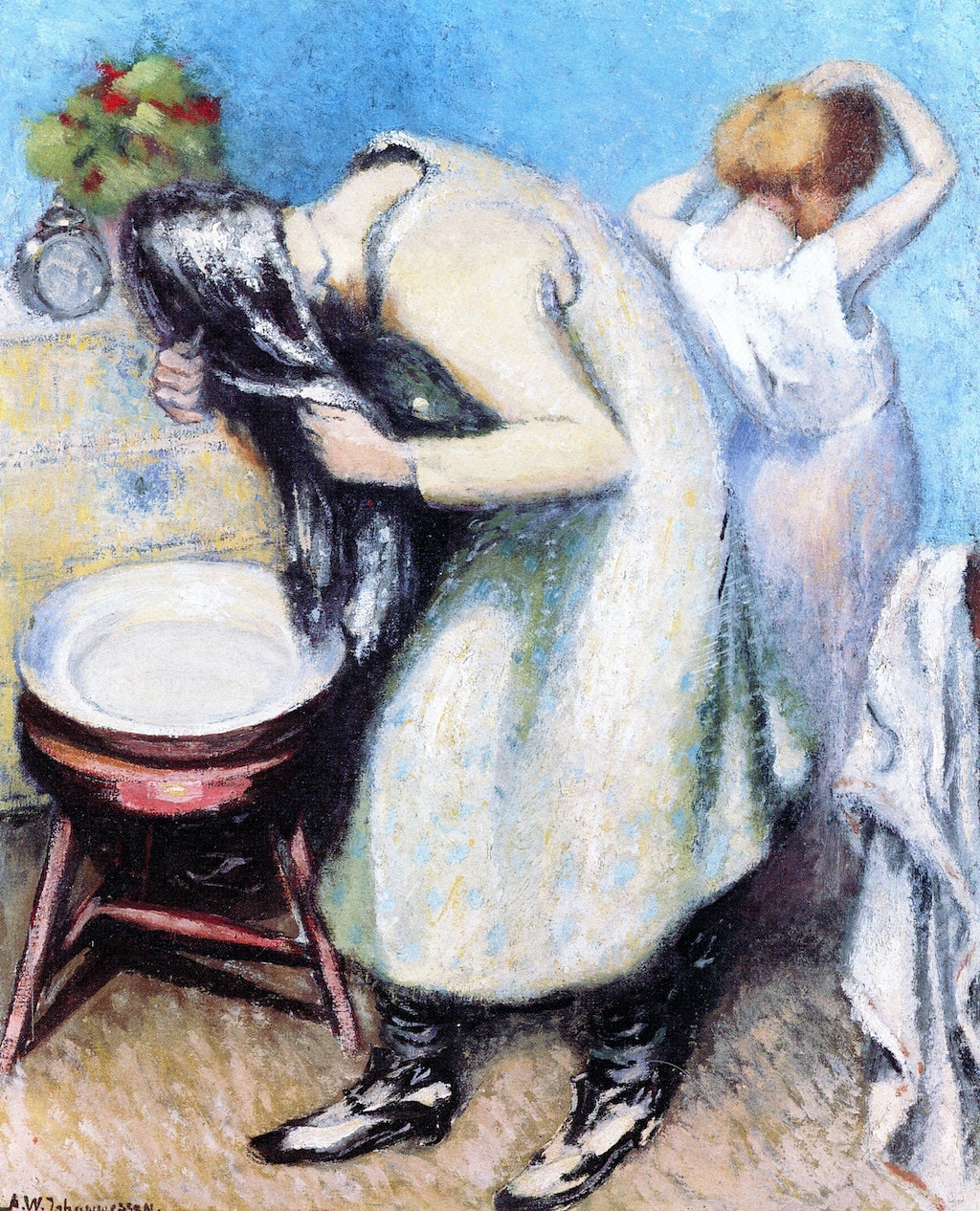 Washing Hair by Aksel Waldemar Johannessen,16x12(A3) Poster