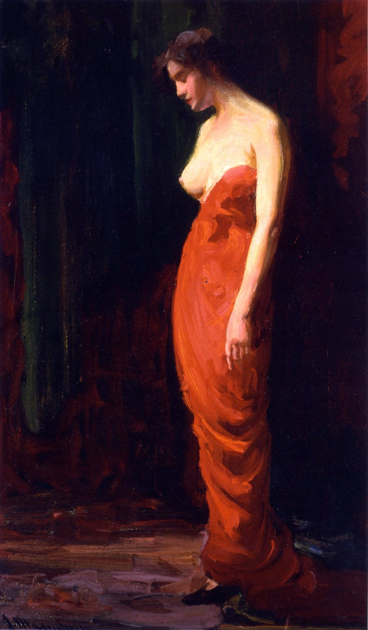 Lady in Red Dress by Jean Mannheim,A3(16x12")Poster