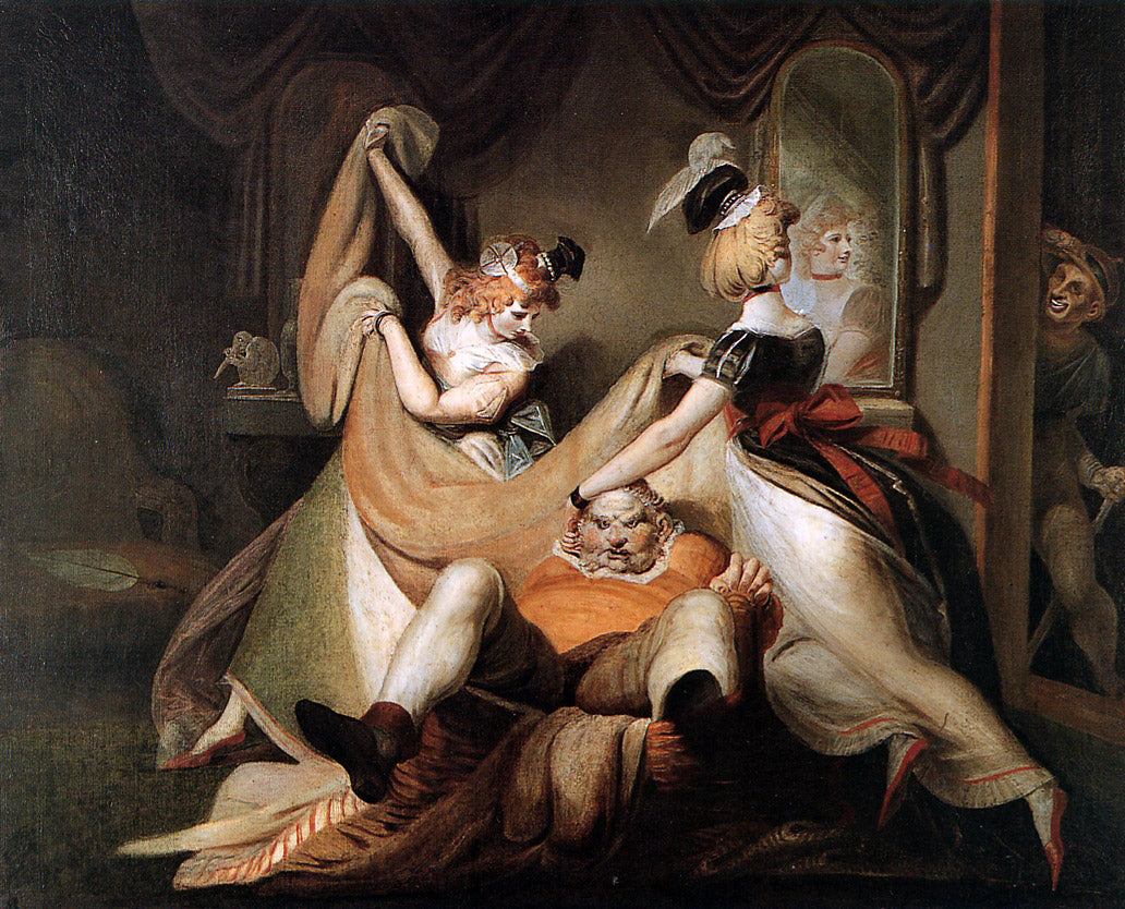 Falstaff in the laundry basket, vintage artwork by Johann Heinrich Füseli, 12x8" (A4) Poster