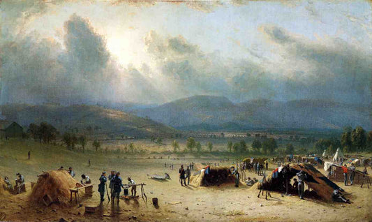 Camp of the Seventh Regiment, near Frederick, Maryland, in July 1863, vintage artwork by Sanford Robinson Gifford, 12x8" (A4) Poster