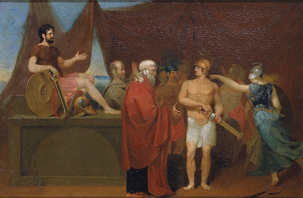 Quarrel of Achilles and Agamemnon, vintage artwork by William Page, A3 (16x12") Poster Print