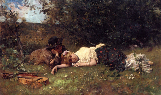 The Intermission, vintage artwork by Ferdinand Heilbuth, 12x8" (A4) Poster