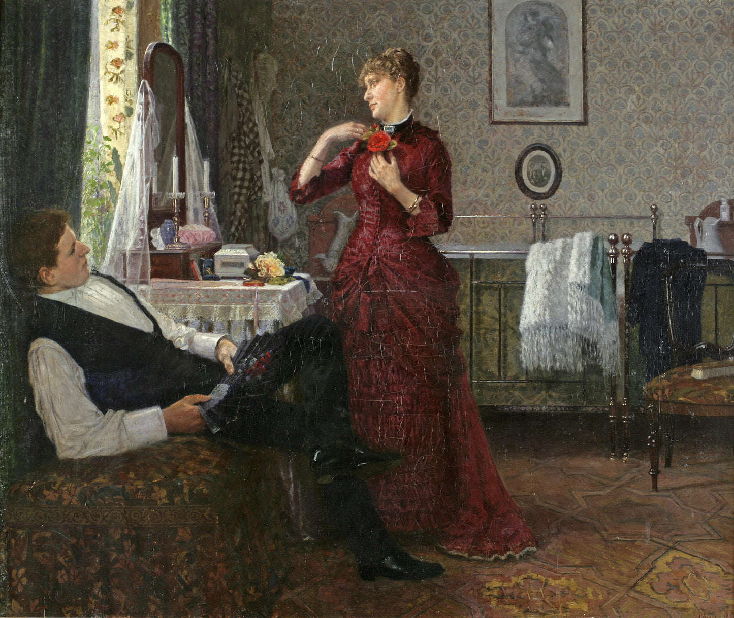 Preparing For the Ball, vintage artwork by Anton Thiele, 12x8" (A4) Poster
