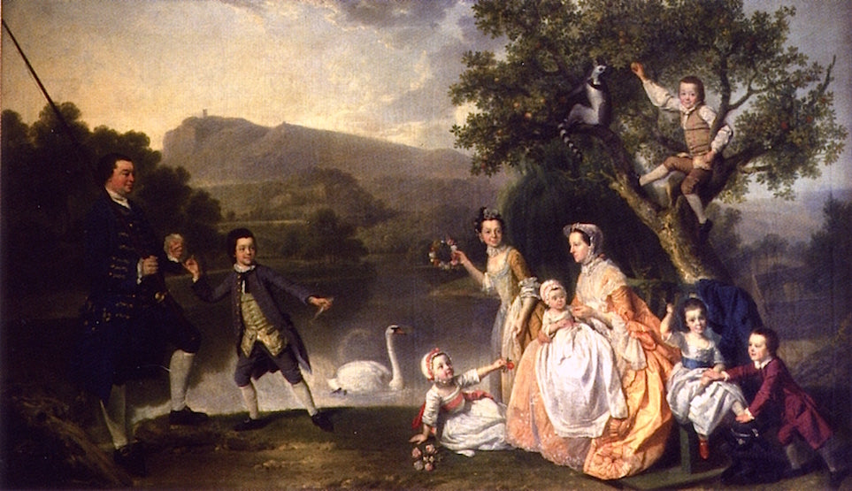Duke and Duchess of Atholl with their Children at Dunkeld, vintage artwork by Johann Zoffany, 12x8" (A4) Poster