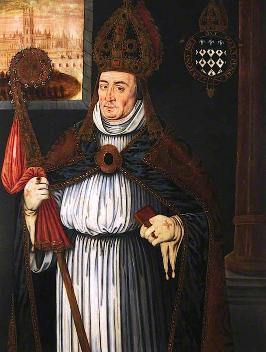 William of Waynflete, Bishop of Winchester, Founder of Magdalen, vintage artwork by Richard Greenbury, 12x8" (A4) Poster