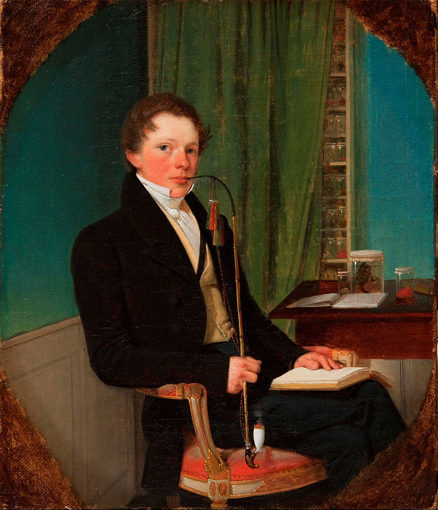 Portrait of the anatomist Henrik Carl Bang Bendz, vintage artwork by Wilhelm Bendz, A3 (16x12") Poster Print