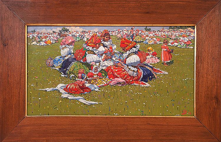 The Pilgrimage at St. Antonin Hill by Josza Uprka,A3(16x12")Poster