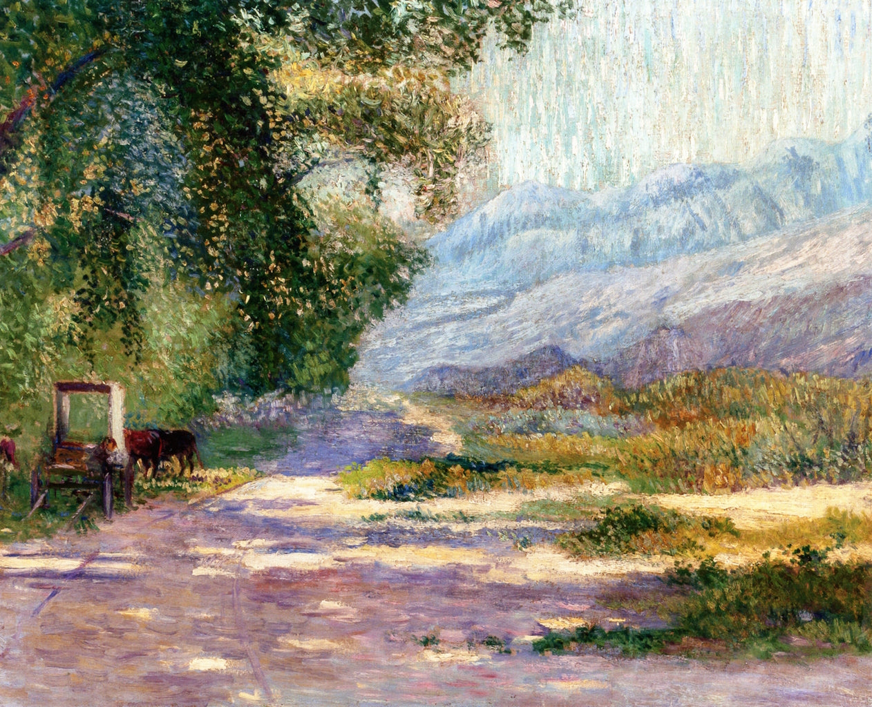 Along the Country Road, vintage artwork by John Frost, 12x8" (A4) Poster