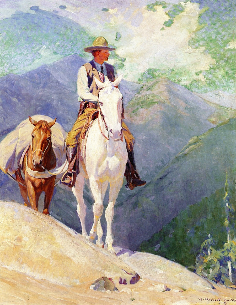The Forest Ranger by William Herbert Dunton,16x12(A3) Poster