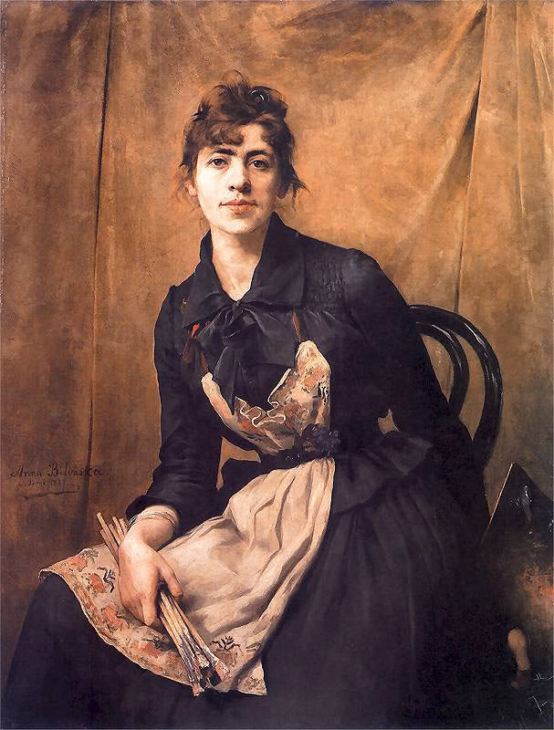 Portrait with Apron and Brushes by Anna Bilinska-Bohdanowicz,A3(16x12")Poster