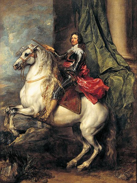Equestrain Portrait of Prince Tomaso of Savoy-Carignan, vintage artwork by Anthony van Dyck, 12x8" (A4) Poster