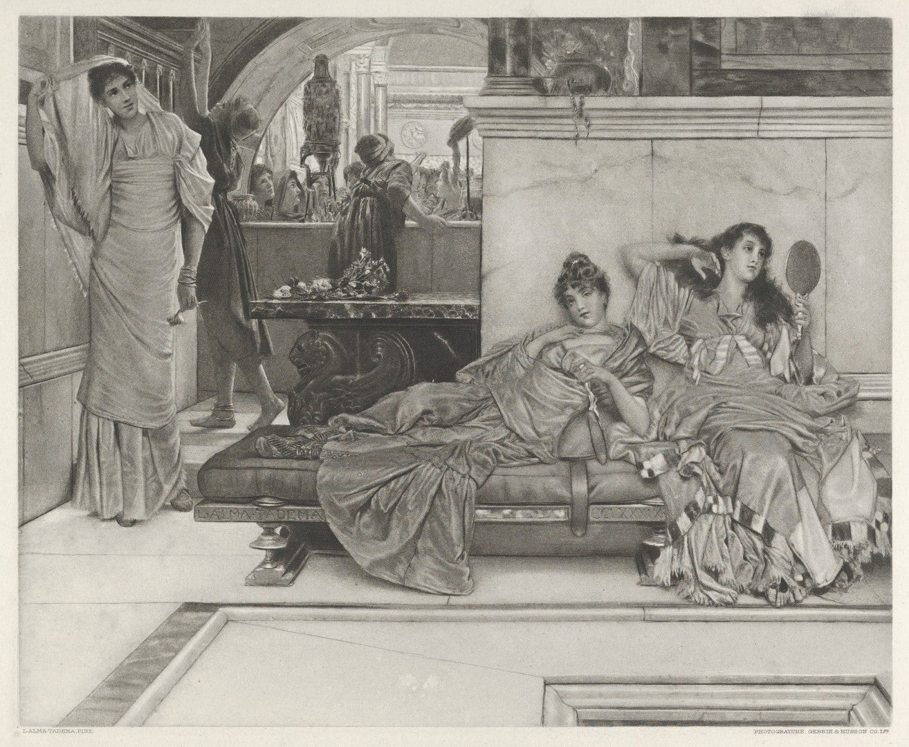At the Shrine of Venus, vintage artwork by After Sir Lawrence Alma-Tadema, 12x8" (A4) Poster