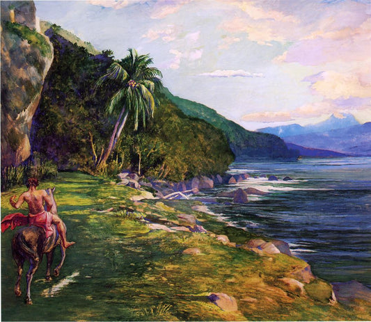 A Bridle Path in Tahiti, vintage artwork by John La Farge, 12x8" (A4) Poster
