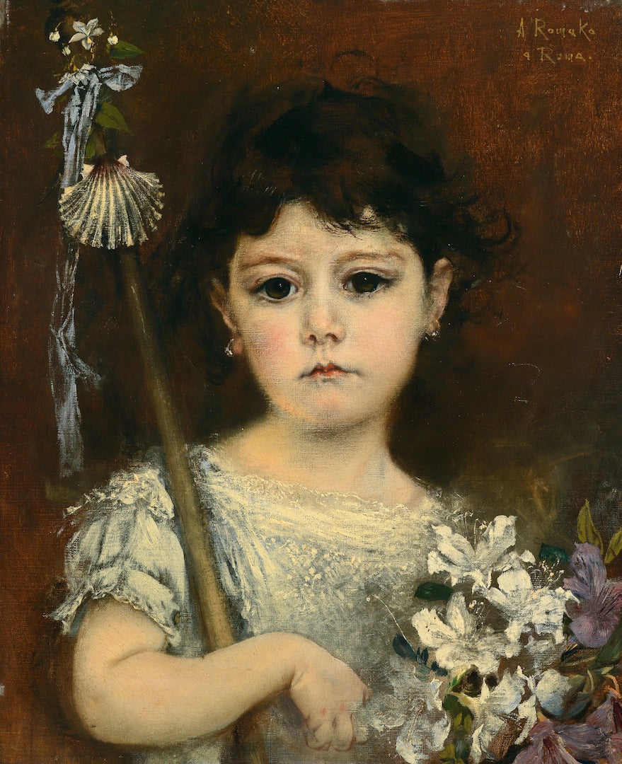 Mathilde, the Artist’s Second Daughter, vintage artwork by Anton Romako, 12x8" (A4) Poster