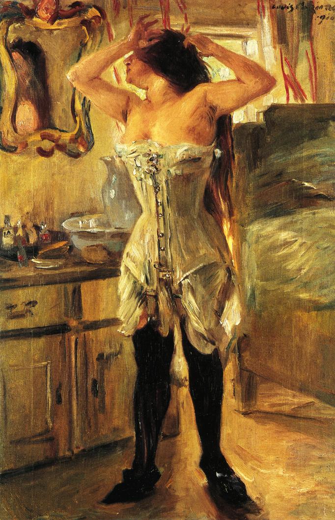 In a Corset by Lovis Corinth,A3(16x12")Poster