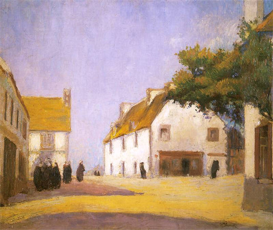 A Town in Brittany, vintage artwork by Wladyslaw Slewinski, 12x8" (A4) Poster