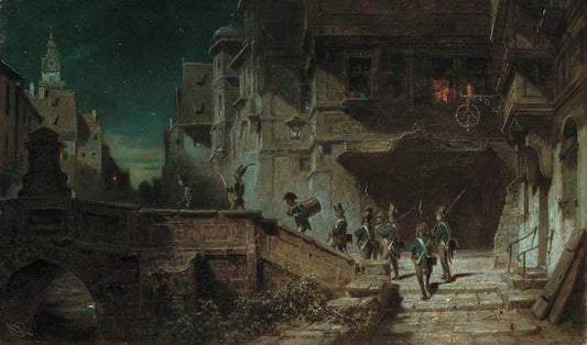 Nightly Round, vintage artwork by Carl Spitzweg, A3 (16x12") Poster Print