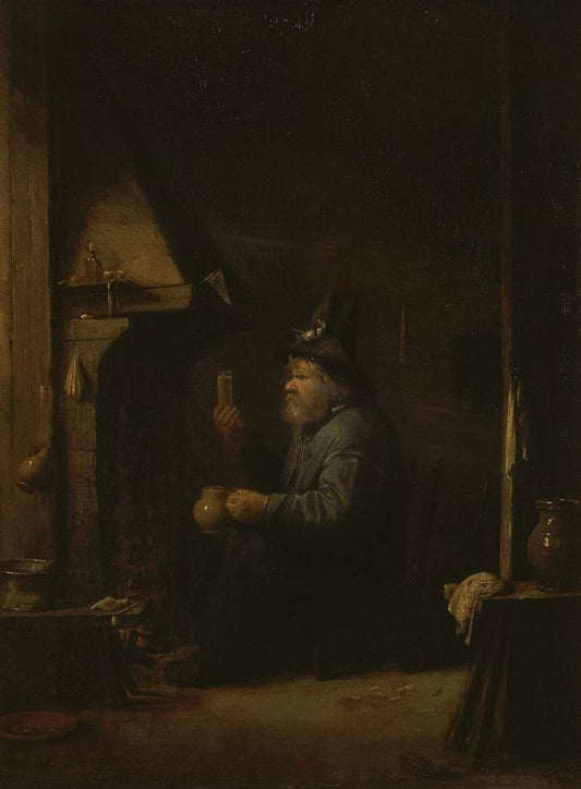 Drunkard, vintage artwork by Joos van Craesbeeck, 12x8" (A4) Poster