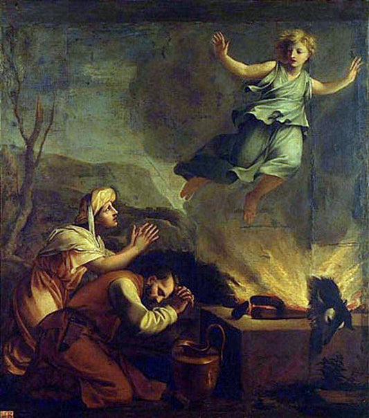 The Sacrifice of Manoah, vintage artwork by Eustache Le Sueur, 12x8" (A4) Poster