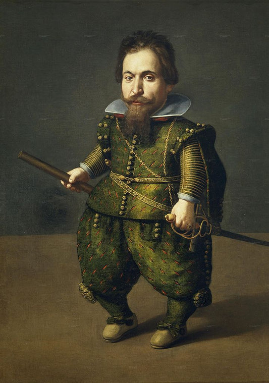 Portrait of a Dwarf, vintage artwork by Juan van der Hamen, 12x8" (A4) Poster