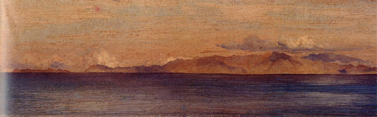 Distant View of Mountains in the Aegean Sea, vintage artwork by Sir Frederic Lord Leighton, 12x8" (A4) Poster