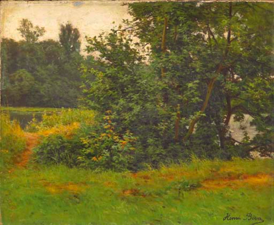 The River Bank, vintage artwork by Henri Biva, 12x8" (A4) Poster