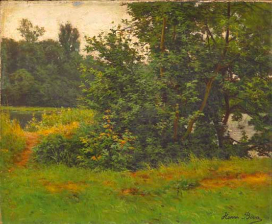 The River Bank, vintage artwork by Henri Biva, 12x8" (A4) Poster