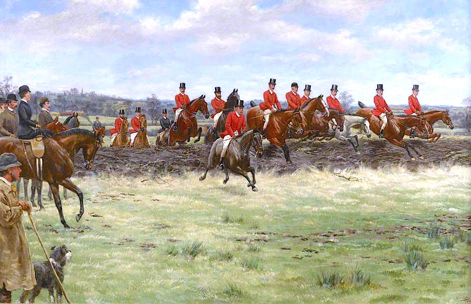 The First House of Commons Steeplechase, 1889, vintage artwork by Godfrey Douglas Giles, 12x8" (A4) Poster
