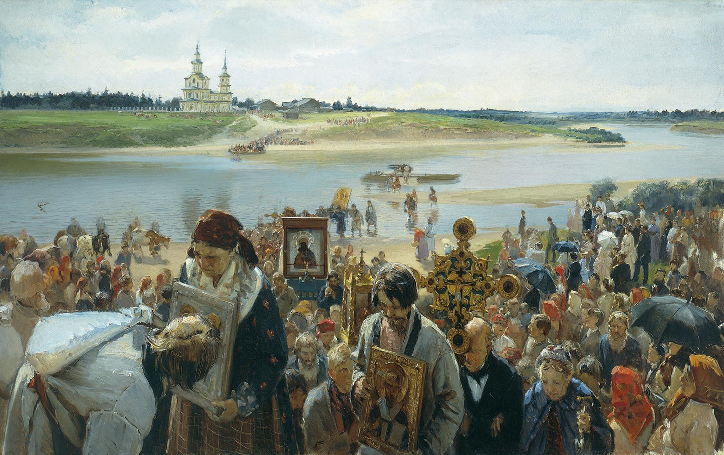 The Procession, vintage artwork by Illarion Pryanishnikov, 12x8" (A4) Poster