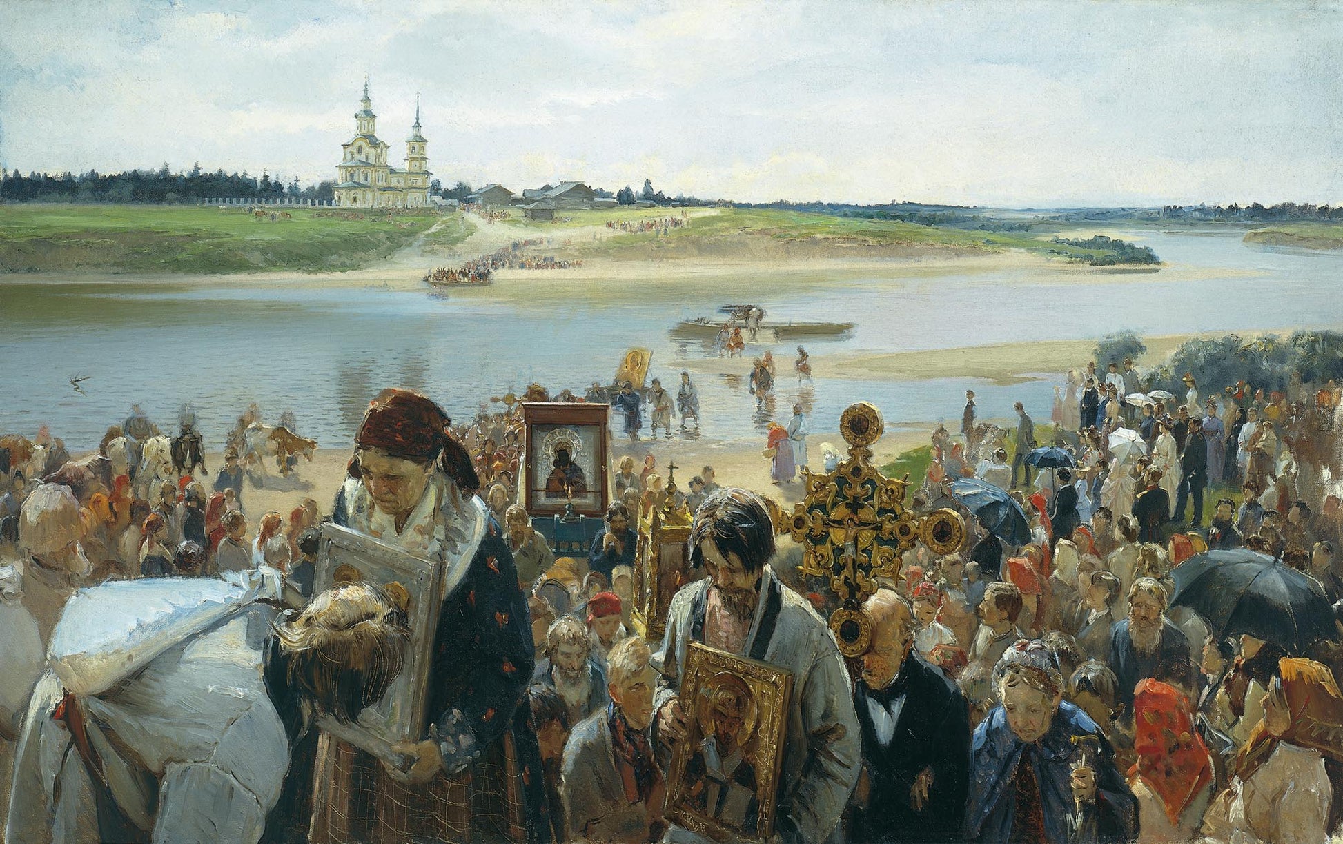 The Procession, vintage artwork by Illarion Pryanishnikov, 12x8" (A4) Poster