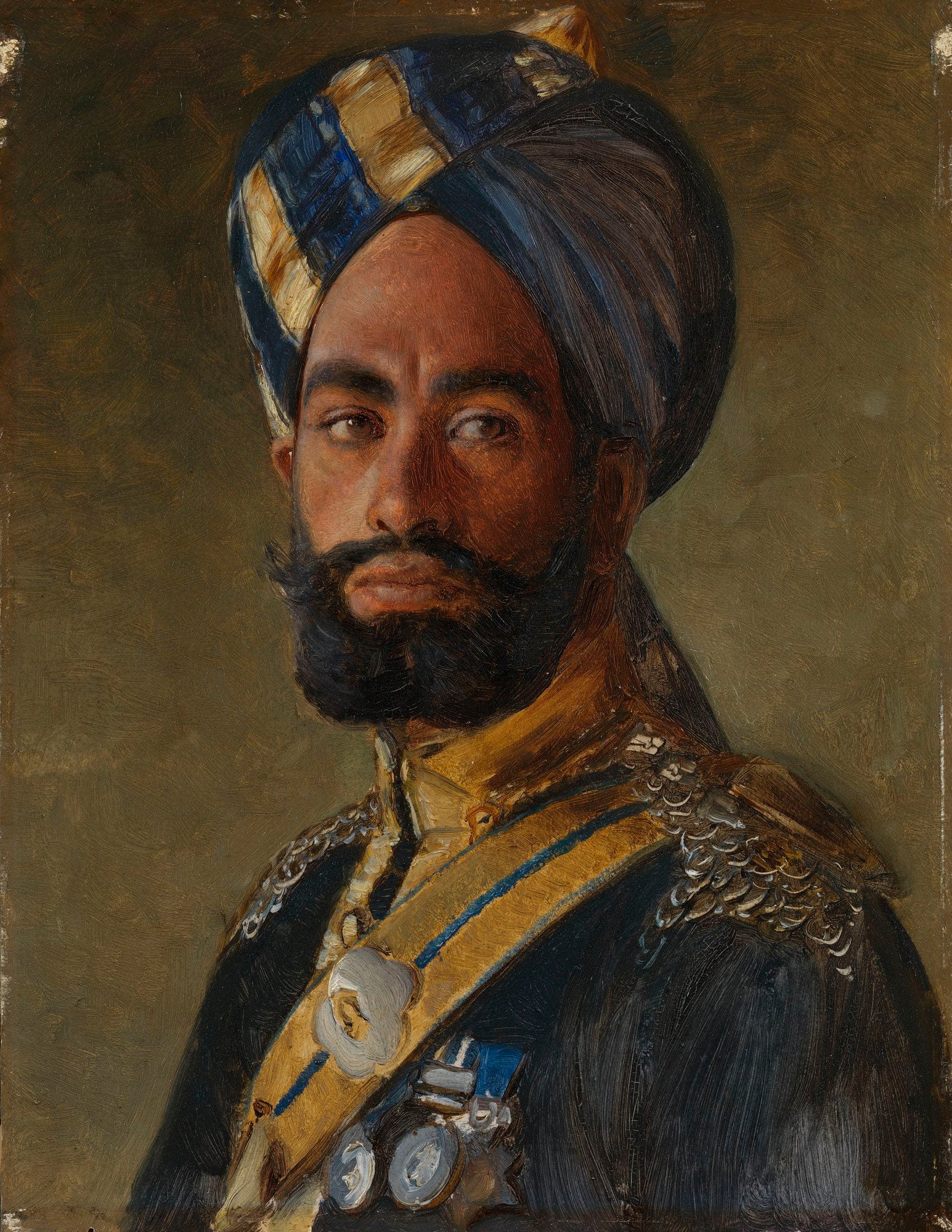 Risaldar-Major Ali Muhammad Khan, 2nd Bengal Lancers, vintage artwork by Rudolph Swoboda, A3 (16x12") Poster Print