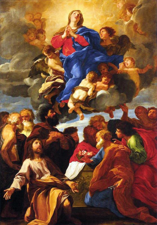 The Ascension of Our Lady, vintage artwork by Giovanni Battista Gaulli, 12x8" (A4) Poster