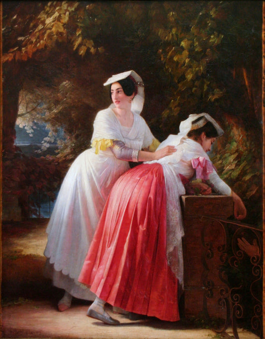 Women from Albano, vintage artwork by August Riedel, A3 (16x12") Poster Print