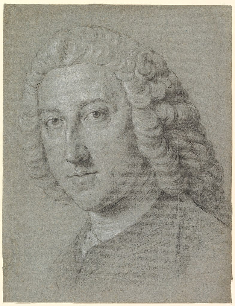 Portrait of William Pitt the Elder, vintage artwork by William Hoare, 12x8" (A4) Poster