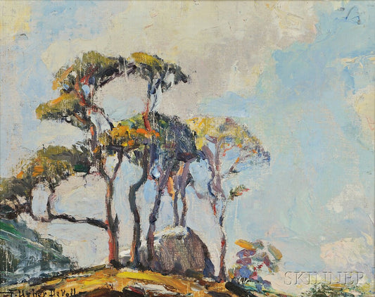Rocks and Trees, vintage artwork by Frederick Usher De Voll, 12x8" (A4) Poster