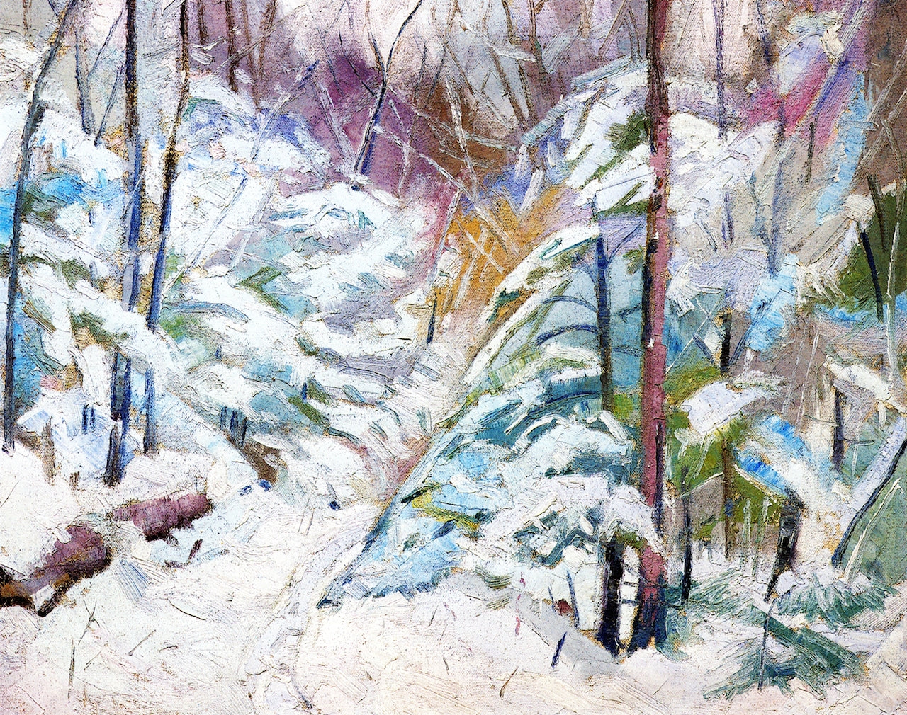 In the Midst of a Blizzard, vintage artwork by Albert Henry Krehbiel, 12x8" (A4) Poster