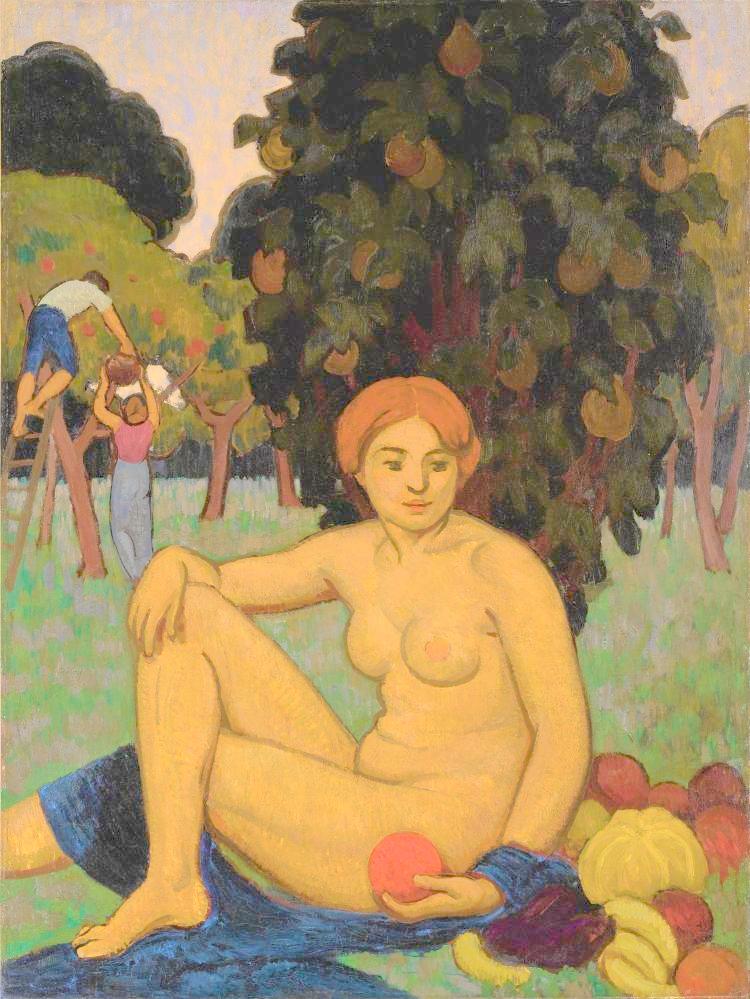 Eve Sitting, vintage artwork by Roger de la Fresnaye, 12x8" (A4) Poster