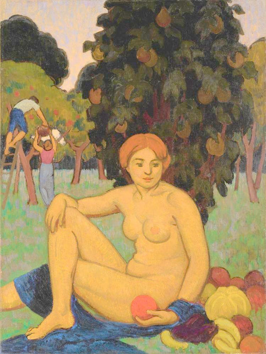 Eve Sitting, vintage artwork by Roger de la Fresnaye, 12x8" (A4) Poster