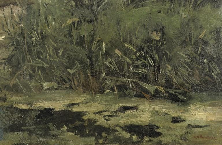 Reed at the riverbank by George Hendrik Breitner,A3(16x12")Poster