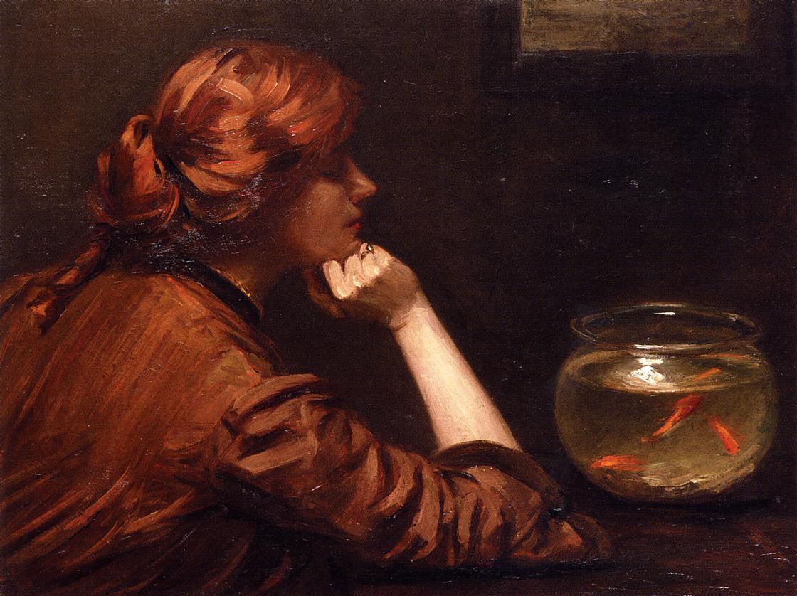 An Idle Moment, vintage artwork by John White Alexander, 12x8" (A4) Poster