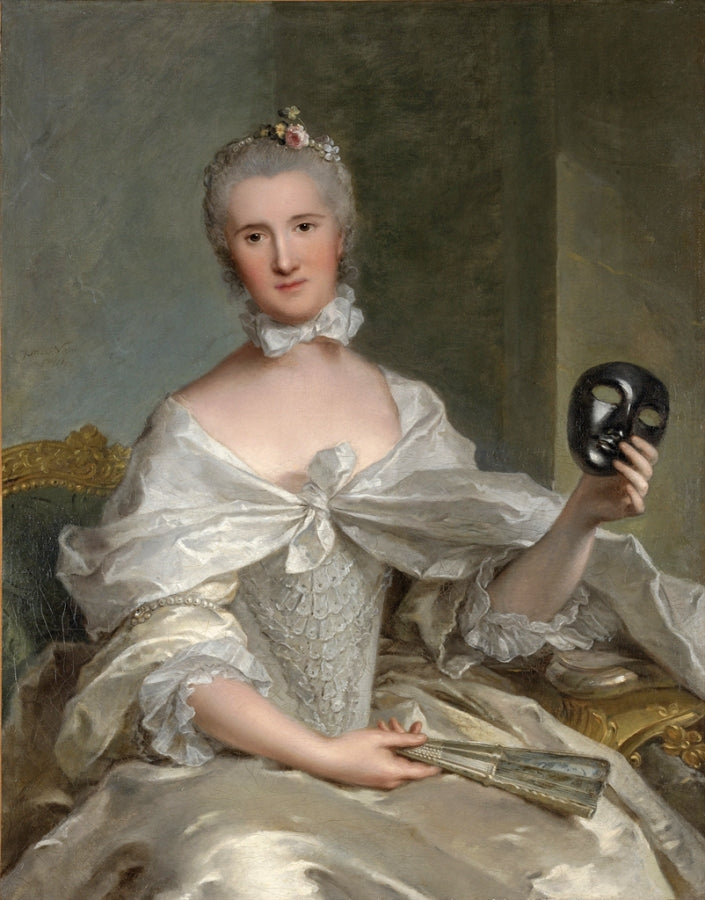 Portrait de la comtesse de Serent, vintage artwork by Jean-Marc Nattier, 12x8" (A4) Poster