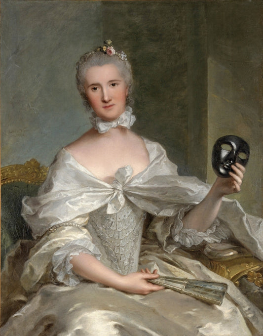 Portrait de la comtesse de Serent, vintage artwork by Jean-Marc Nattier, 12x8" (A4) Poster