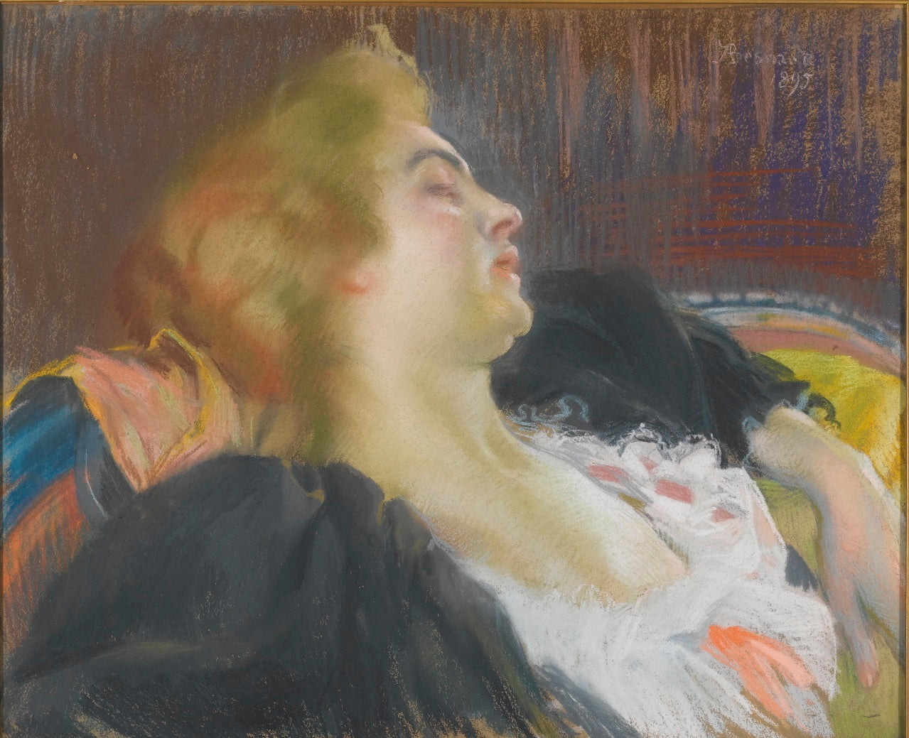 Elegant Lady, vintage artwork by Paul Albert Besnard, 12x8" (A4) Poster