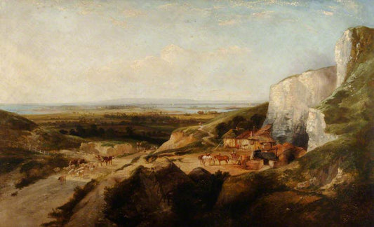 The London Road, Portsdown Hill, vintage artwork by George Cole, A3 (16x12") Poster Print