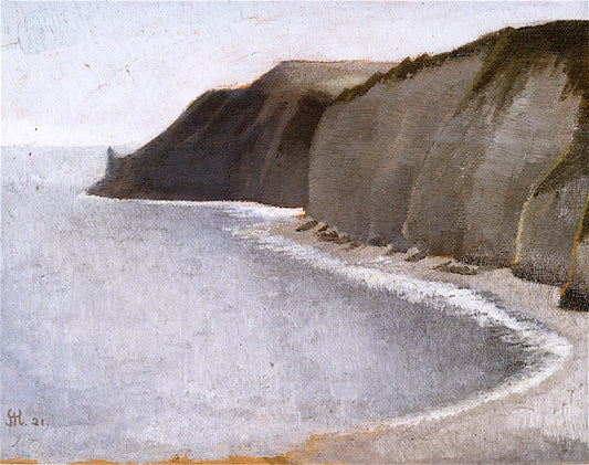 Coastal View, Beer, Devon, vintage artwork by Colin Unwin Gill, 12x8" (A4) Poster