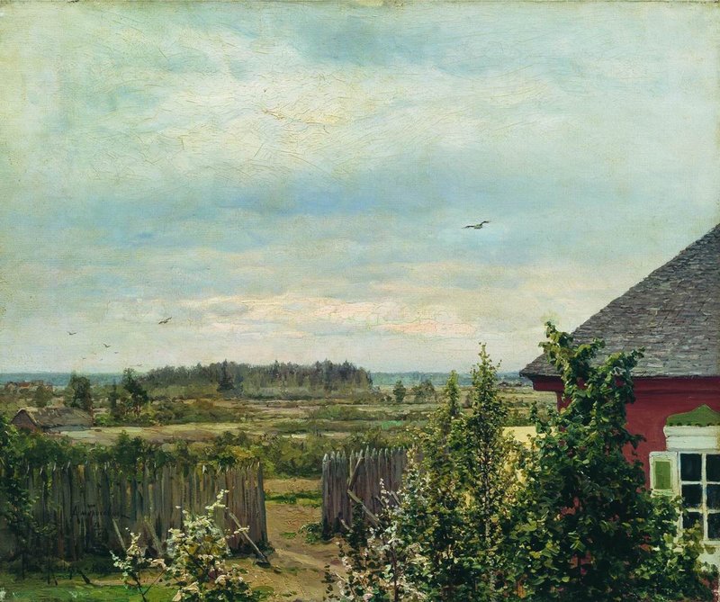 The Village of Ambrosovichi, vintage artwork by Julius Klever, 12x8" (A4) Poster